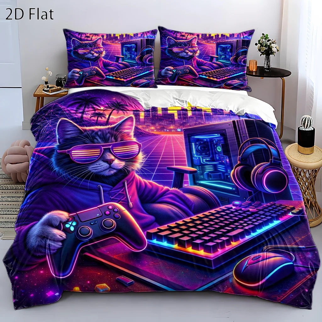 Esports Gaming Bed - Conjunto de Capa de Edredom Cyberpunk