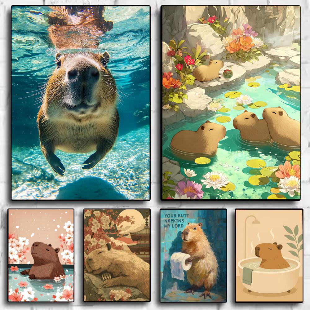 Esports And Gaming Lounge - Pôster de arte curativa de capivara,