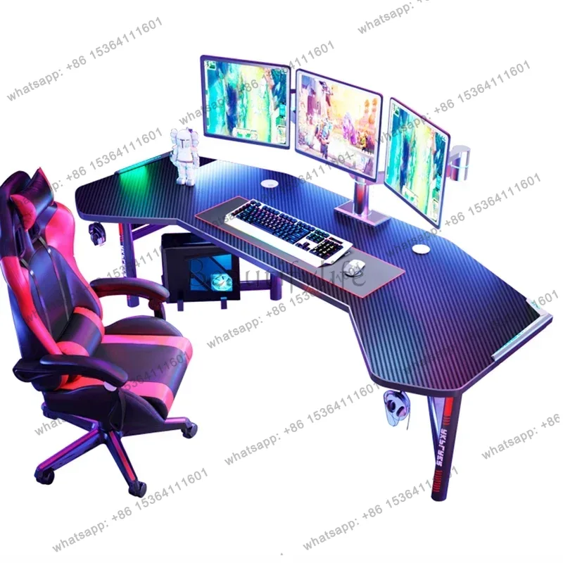 Esports Gaming Furniture - Mesa de computador branca, móveis de