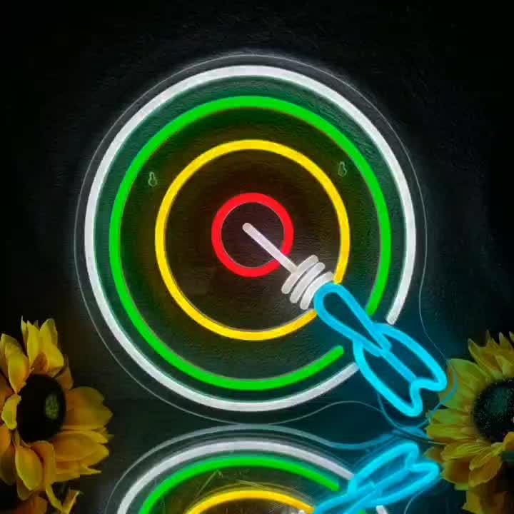 Letreiro Neon Bullseye Dart co - Esports And Gaming Lounge avaliação e preço