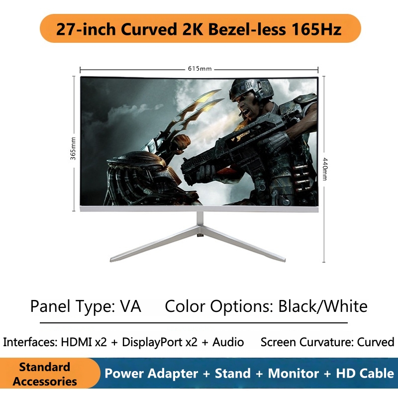 Monitor Gamer Curvo 2K de 27 P - Esports Gaming Monitor avaliação e preço
