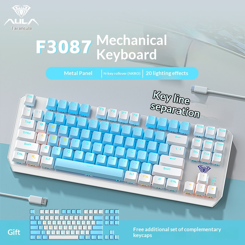Teclado Mecânico Aula F3087 co - Esports Gaming Pcs avaliação e preço