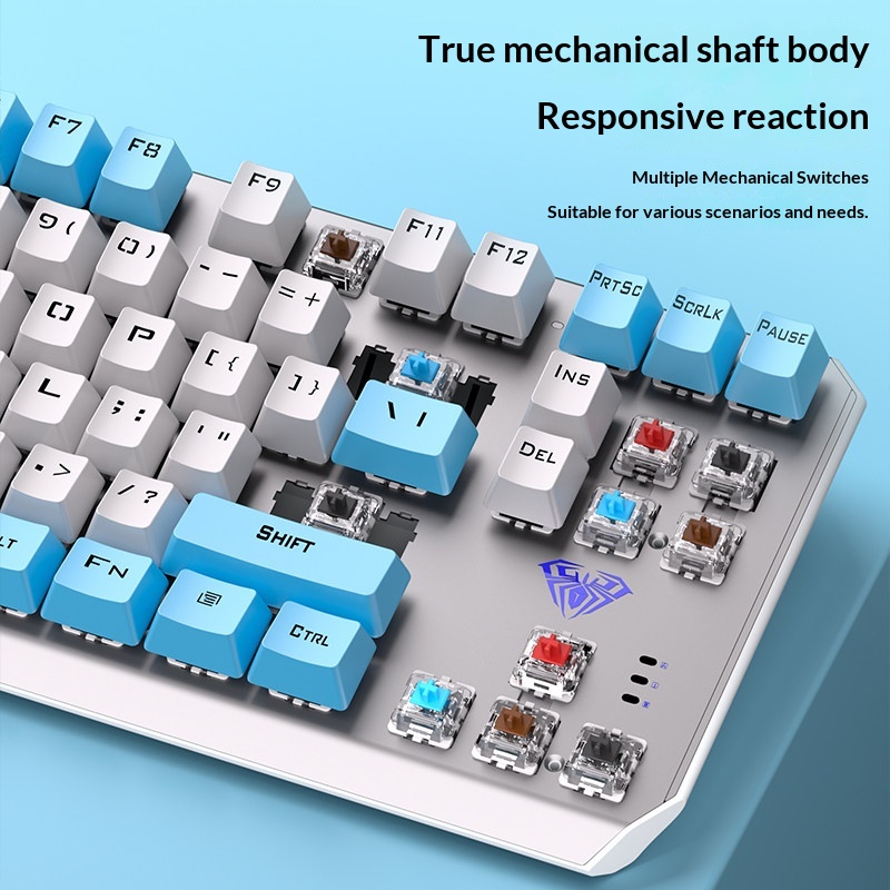 Teclado Mecânico Aula F3087 co - Esports Gaming Pcs avaliação e preço