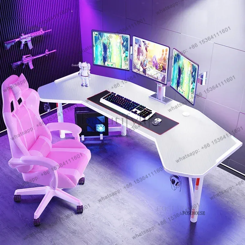 Mesa de computador branca, móv - Esports Gaming Furniture avaliação e preço