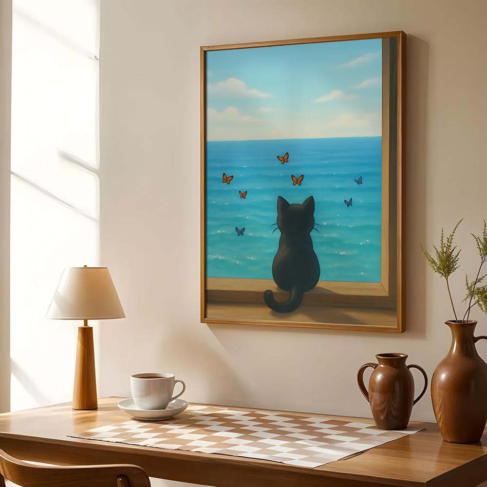 Pôster de Gato na Praia, Arte  - Esports And Gaming Lounge avaliação e preço