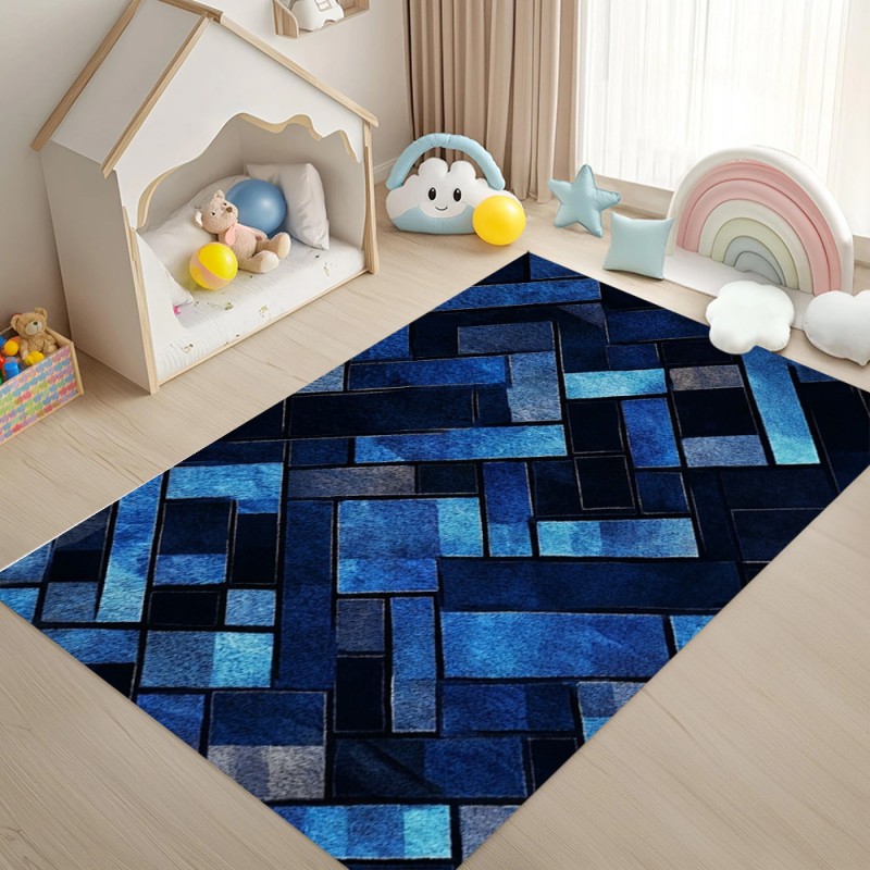 Tapete Geométrico Azul Nórdico - Esports Gaming Room avaliação e preço